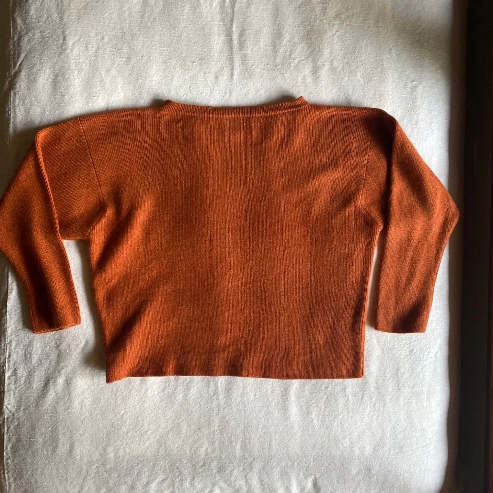 Dusan Womens Orange Silk and Cashmere Sweater Sz Large Lagenlook Luxury Designer - Picture 11 of 12